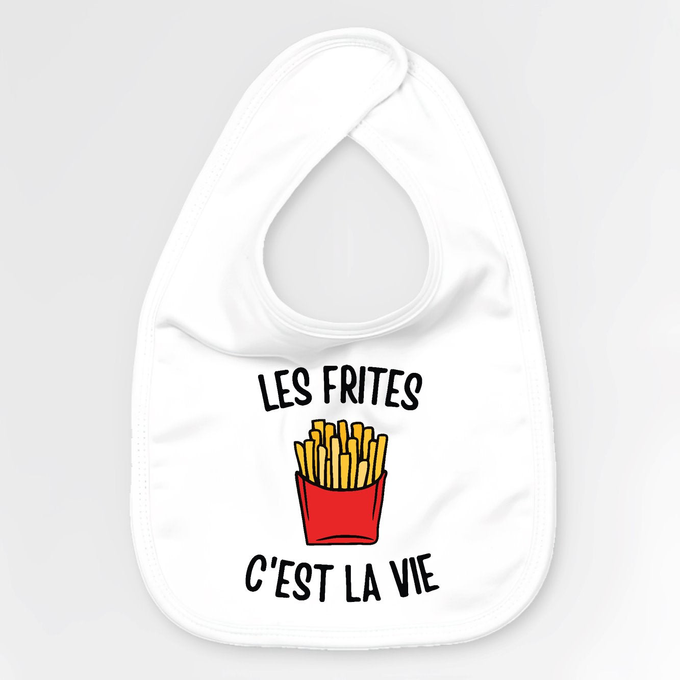 Bavoir Bébé Les frites c'est la vie Blanc