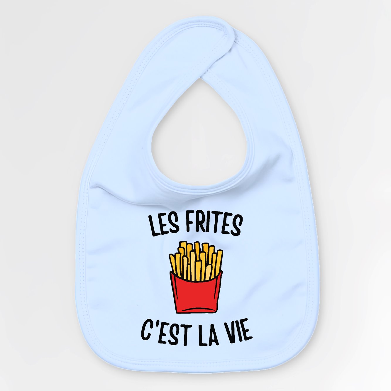 Bavoir Bébé Les frites c'est la vie Bleu