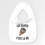 Bavoir Bébé Les glaces c'est la vie Blanc