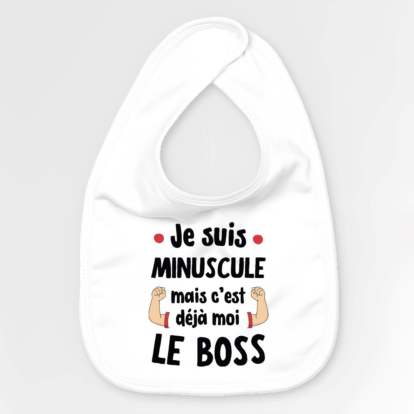 Bavoir Bébé Minuscule mais déjà le boss Blanc