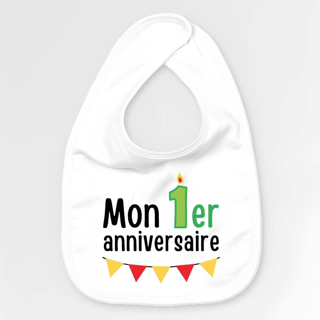 Bavoir Bébé Mon premier anniversaire Blanc