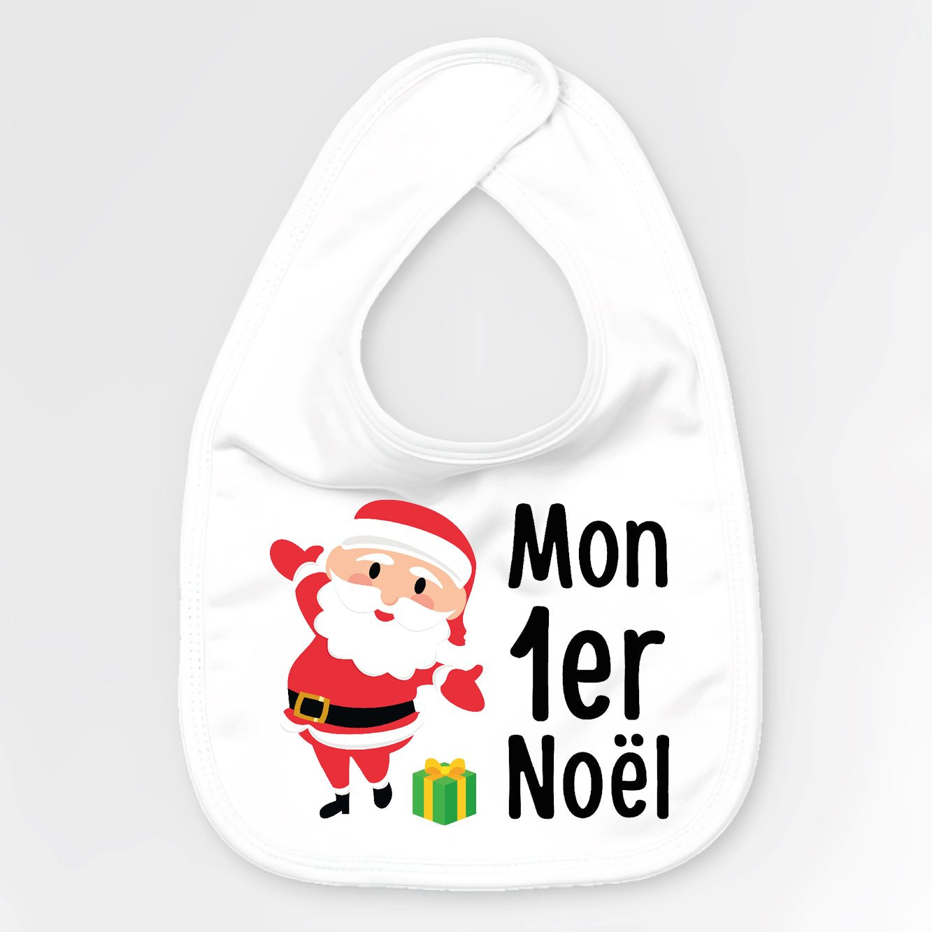 Bavoir Bébé Mon premier Noël Blanc