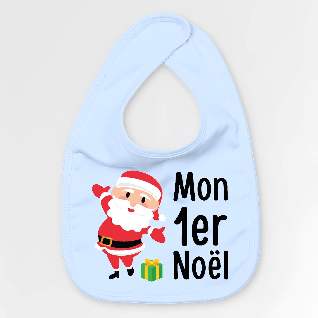 Bavoir Bébé Mon premier Noël Bleu