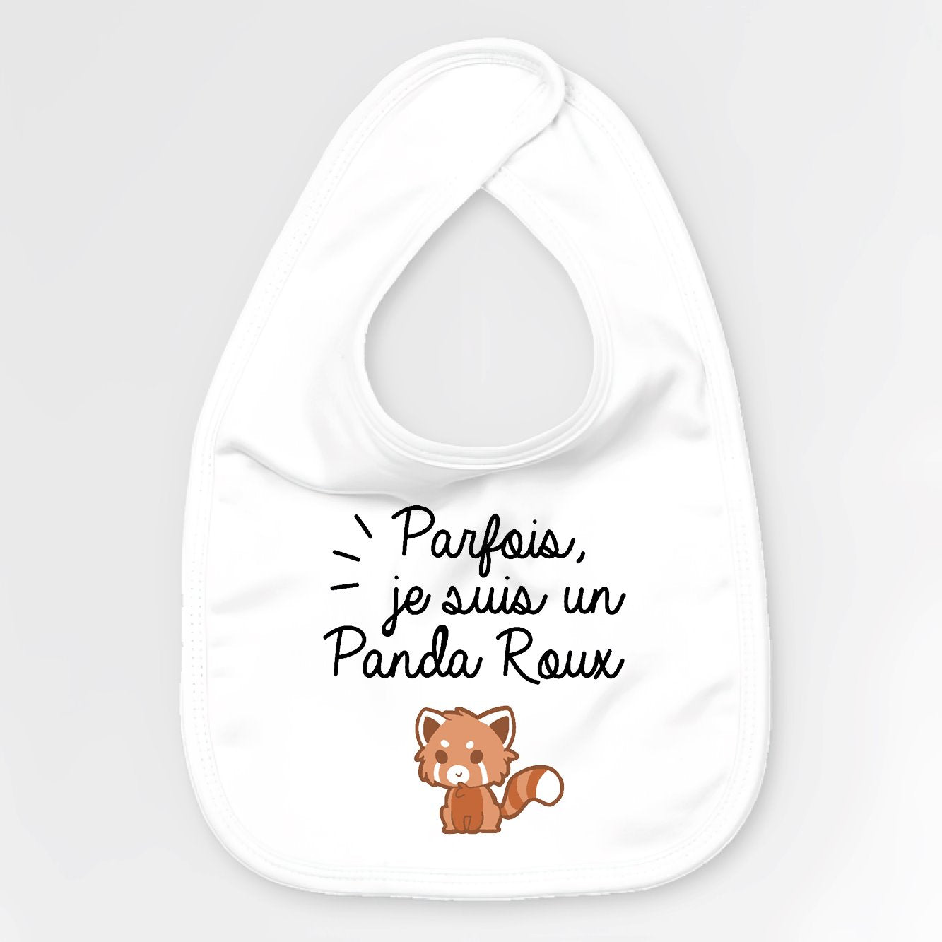 Bavoir Bébé Panda roux Blanc