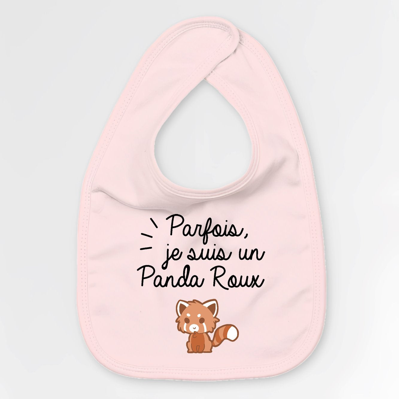 Bavoir Bébé Panda roux Rose