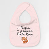 Bavoir Bébé Panda roux Rose