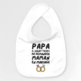 Bavoir Bébé Papa demande en mariage maman Blanc