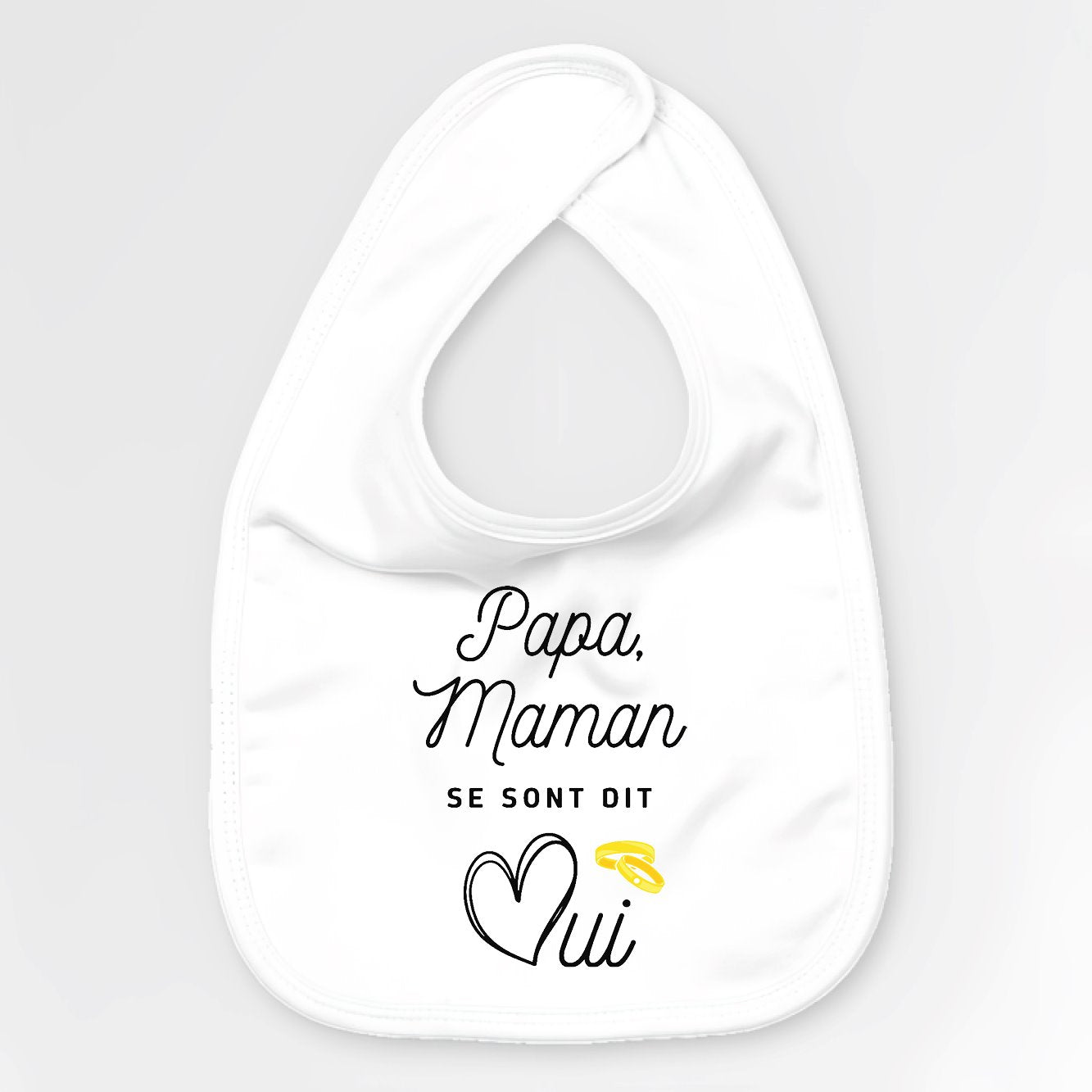 Bavoir Bébé Papa maman se sont dit oui Blanc