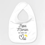 Bavoir Bébé Papa maman se sont dit oui Blanc