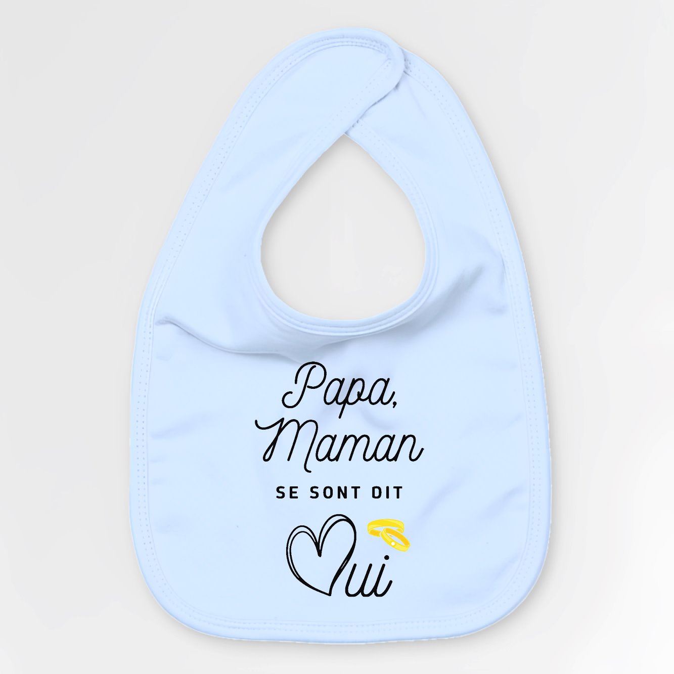 Bavoir Bébé Papa maman se sont dit oui Bleu