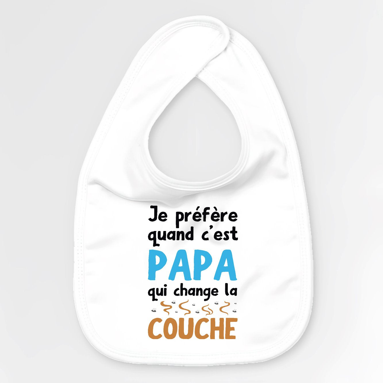 Bavoir Bébé Papa qui change la couche Blanc