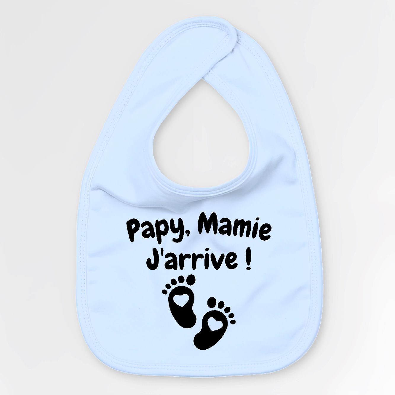 Bavoir Bébé Papy mamie j'arrive Bleu