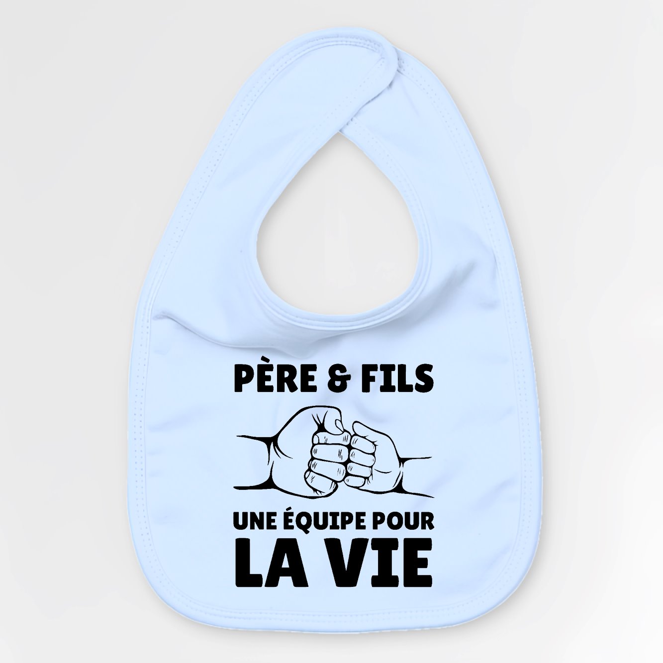 Bavoir Bébé Père et fils une équipe pour la vie Bleu