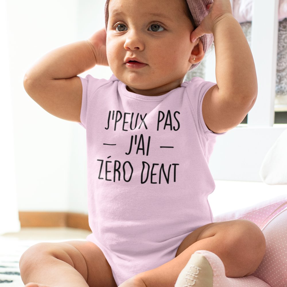 Bavoir Bébé Personnalisé J'peux pas j'ai "votre texte" 