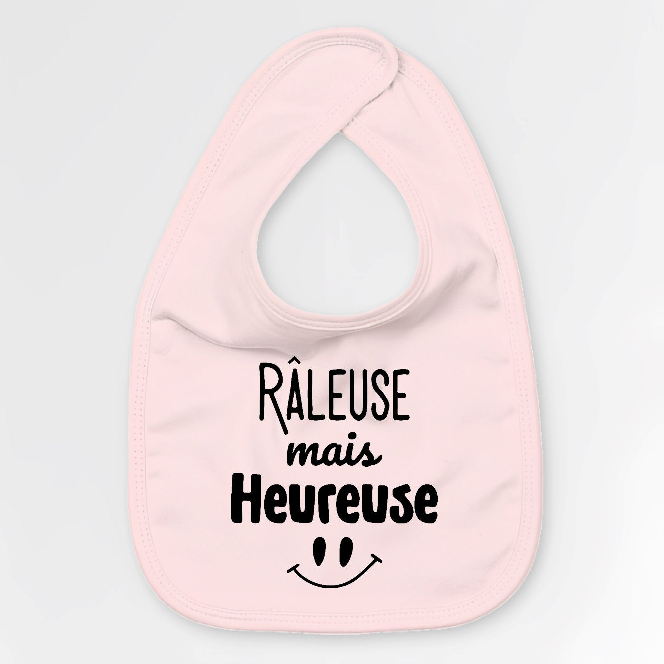 Bavoir Bébé Râleuse mais heureuse Rose