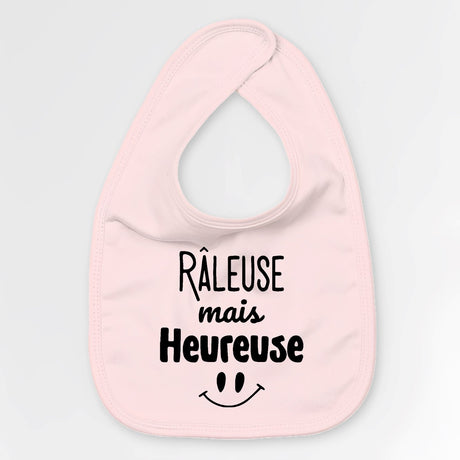 Bavoir Bébé Râleuse mais heureuse Rose