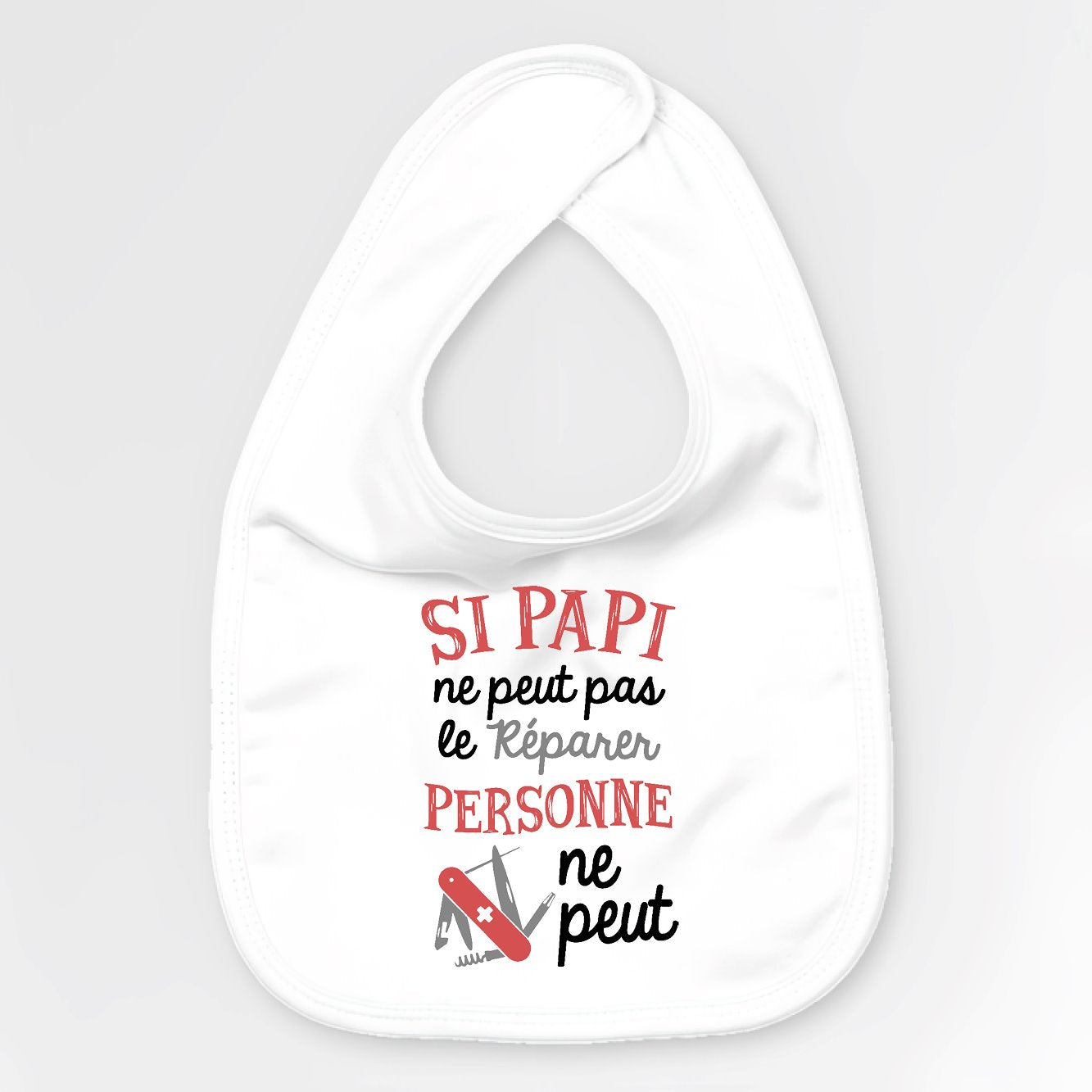 Bavoir Bébé Si papi ne peut pas pas le réparer Blanc