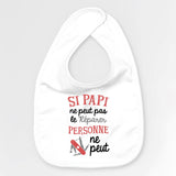 Bavoir Bébé Si papi ne peut pas pas le réparer Blanc