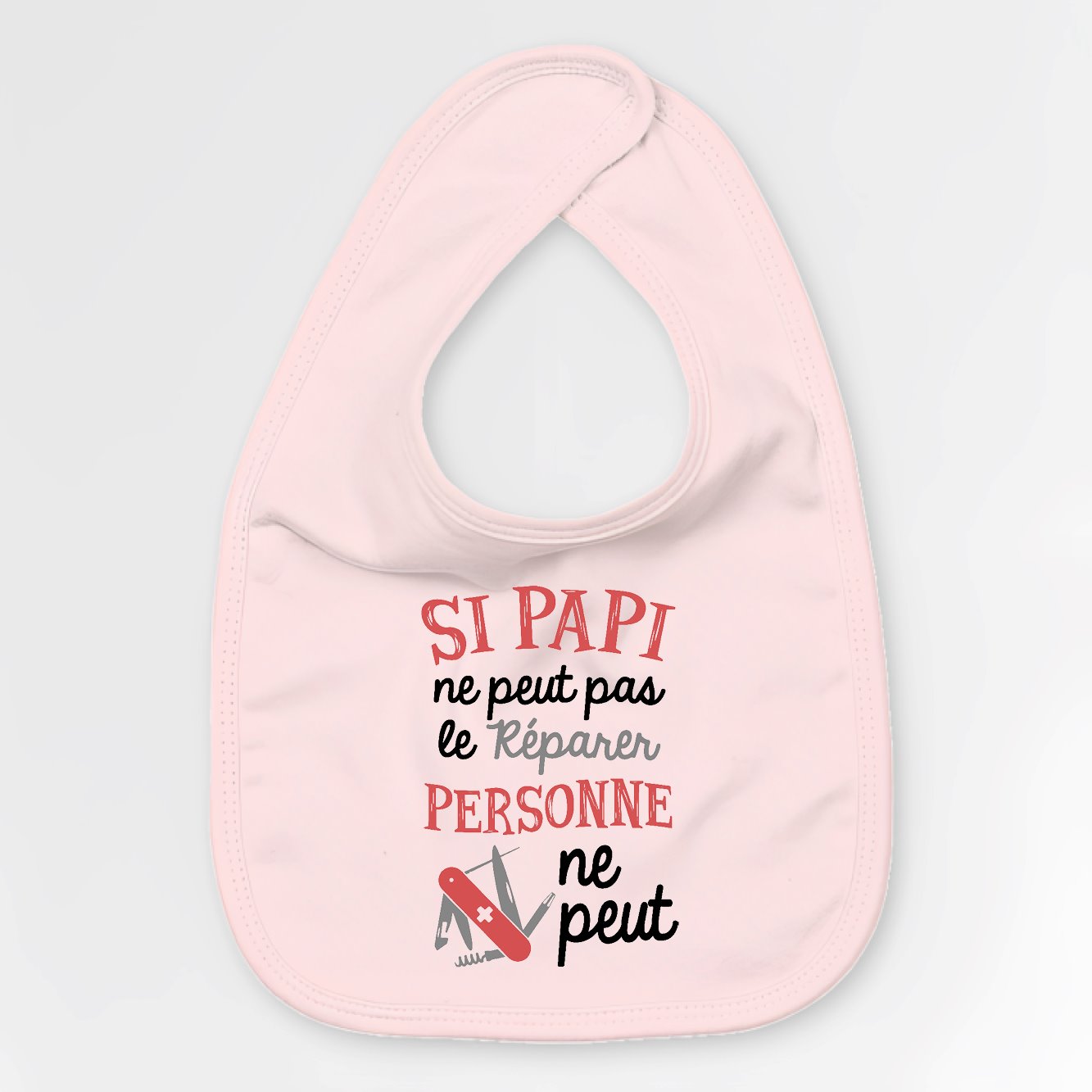 Bavoir Bébé Si papi ne peut pas pas le réparer Rose