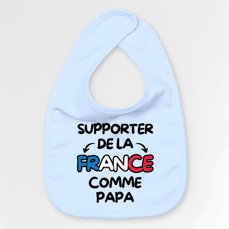 Bavoir Bébé Supporter de la France comme papa Bleu