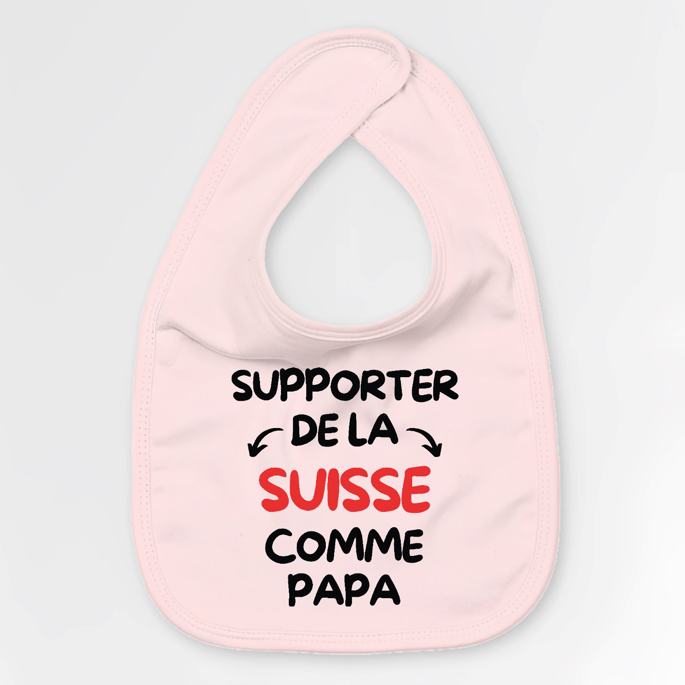 Bavoir Bébé Supporter de la Suisse comme papa Rose