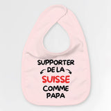 Bavoir Bébé Supporter de la Suisse comme papa Rose