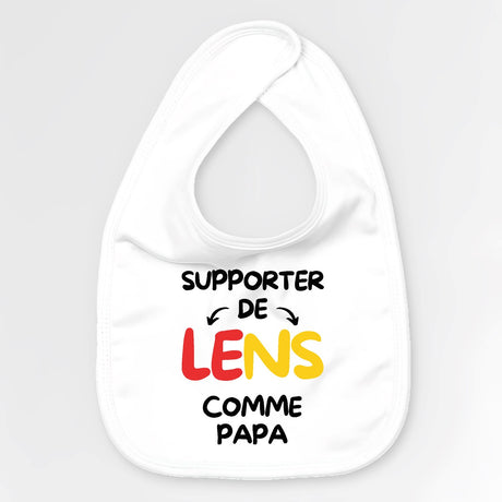 Bavoir Bébé Supporter de Lens comme papa Blanc