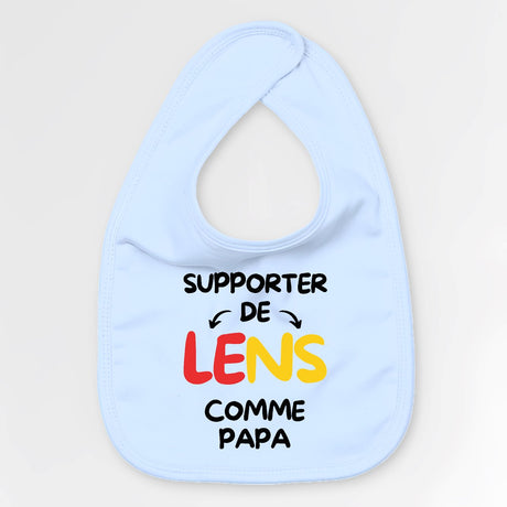 Bavoir Bébé Supporter de Lens comme papa Bleu