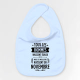 Bavoir Bébé Tous les hommes naissent égaux les meilleurs en novembre Bleu