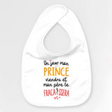 Bavoir Bébé Un jour mon prince viendra Blanc