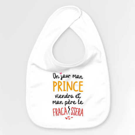 Bavoir Bébé Un jour mon prince viendra Blanc