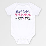 Body Bébé 50% maman 50% papa Blanc