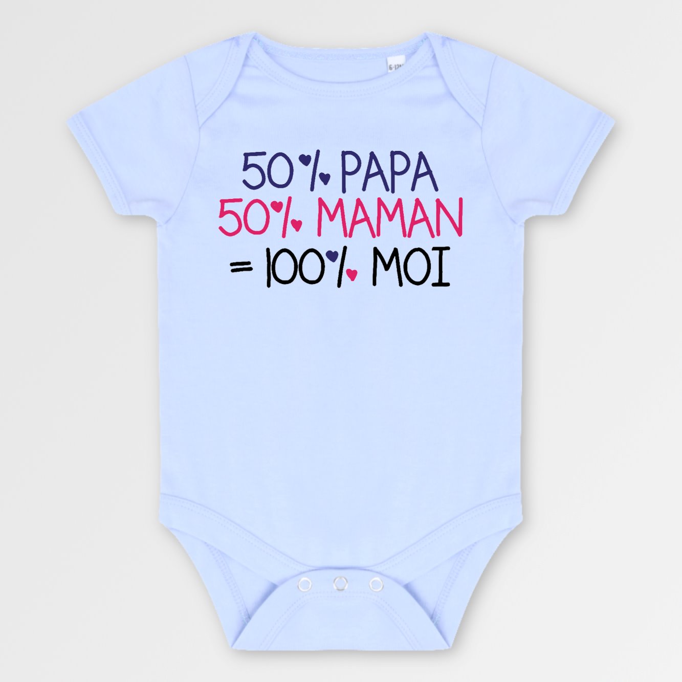 Body Bébé 50% maman 50% papa Bleu