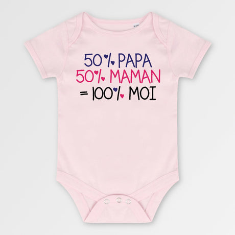 Body Bébé 50% maman 50% papa Rose