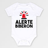 Body Bébé Alerte biberon Blanc