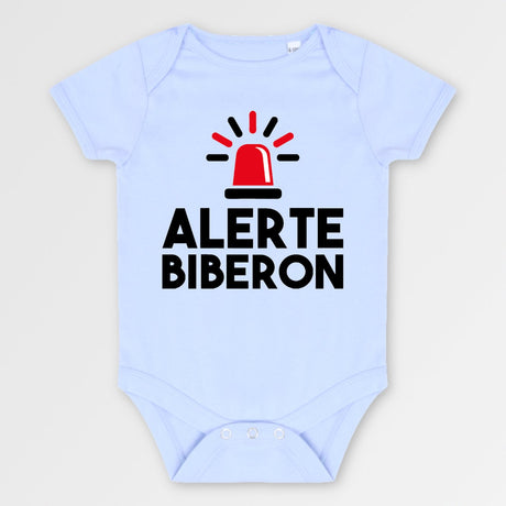 Body Bébé Alerte biberon Bleu