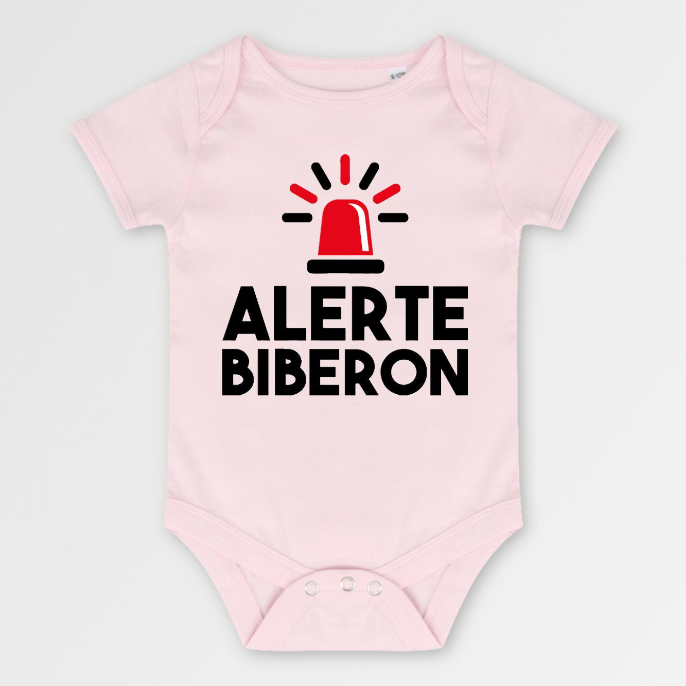 Body Bébé Alerte biberon Rose