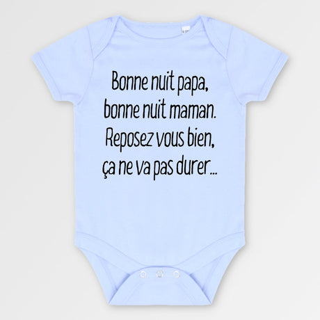 Body Bébé Bonne nuit papa et maman Bleu