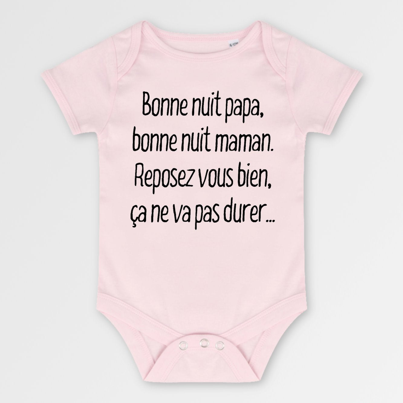 Body Bébé Bonne nuit papa et maman Rose