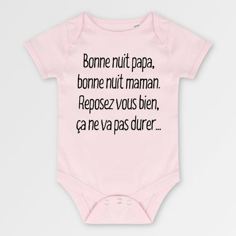 Body Bébé Bonne nuit papa et maman Rose