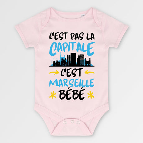 Body Bébé C'est pas la capitale c'est Marseille bébé Rose