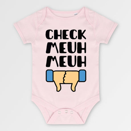 Body Bébé Check meuh meuh Rose