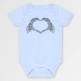 Body Bébé Coeur mains squelette Bleu