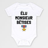 Body Bébé Élu monsieur bêtises Blanc