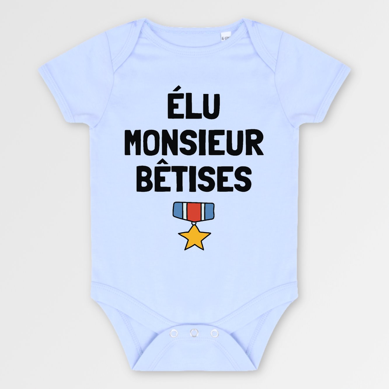 Body Bébé Élu monsieur bêtises Bleu