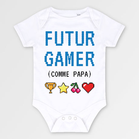 Body Bébé Futur gamer comme papa Blanc