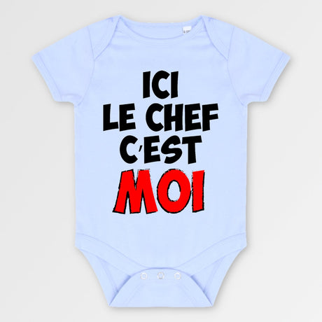 Body Bébé Ici le chef c'est moi Bleu