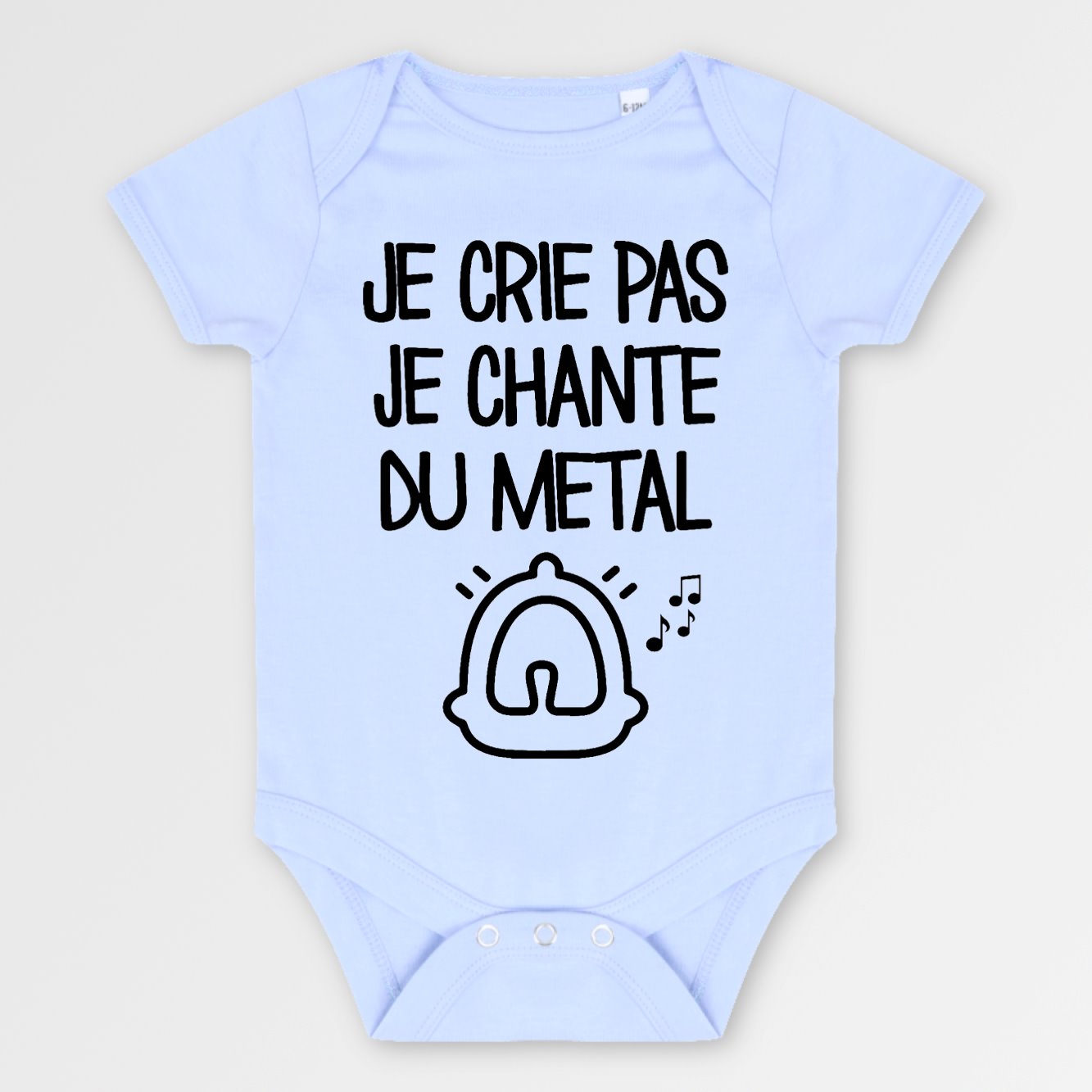 Body Bébé Je crie pas je chante du métal Bleu