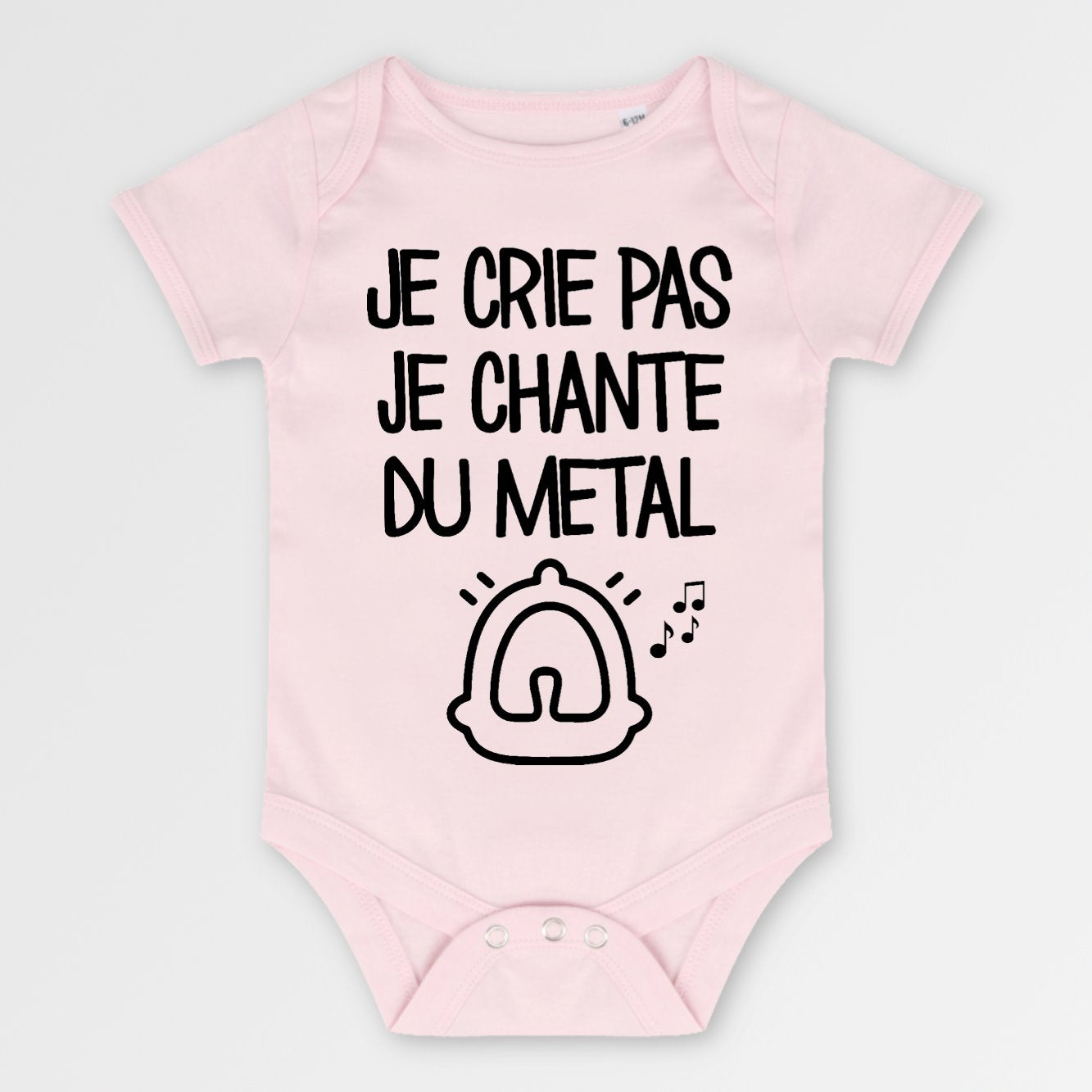 Body Bébé Je crie pas je chante du métal Rose