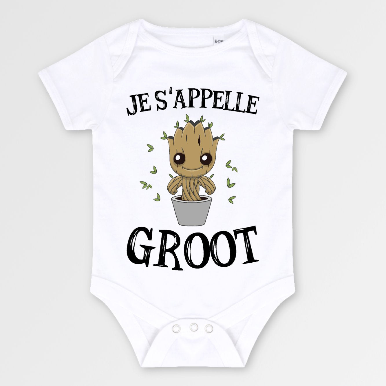 Body Bébé Je s'appelle Groot Blanc